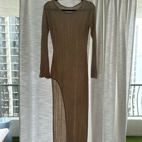 Assymetric Split Sweater Maxi Dress - Picture 2 of 7